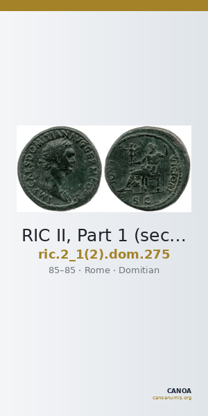 RIC II, Part 1 (second edition) Domitian 275 — CANOA