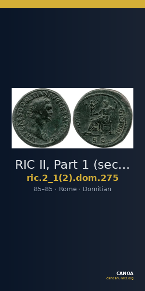 RIC II, Part 1 (second edition) Domitian 275 — CANOA