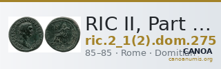 RIC II, Part 1 (second edition) Domitian 275 — CANOA