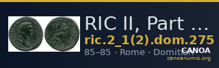 RIC II, Part 1 (second edition) Domitian 275 — CANOA