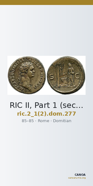 RIC II, Part 1 (second edition) Domitian 277 — CANOA