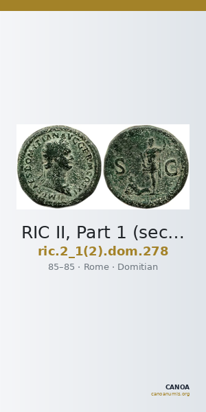 RIC II, Part 1 (second edition) Domitian 278 — CANOA