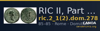 RIC II, Part 1 (second edition) Domitian 278 — CANOA