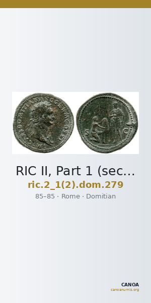 RIC II, Part 1 (second edition) Domitian 279 — CANOA