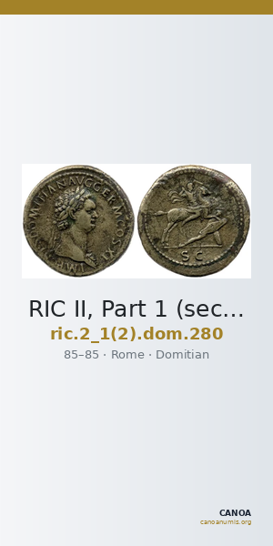 RIC II, Part 1 (second edition) Domitian 280 — CANOA