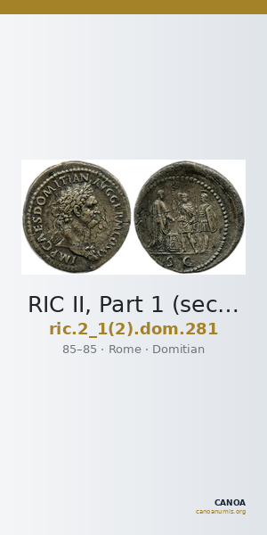 RIC II, Part 1 (second edition) Domitian 281 — CANOA