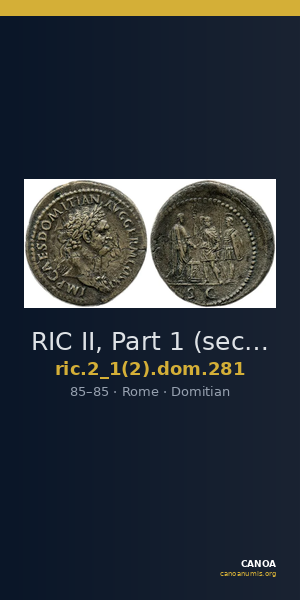 RIC II, Part 1 (second edition) Domitian 281 — CANOA