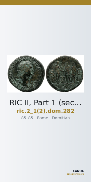 RIC II, Part 1 (second edition) Domitian 282 — CANOA