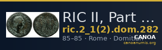RIC II, Part 1 (second edition) Domitian 282 — CANOA