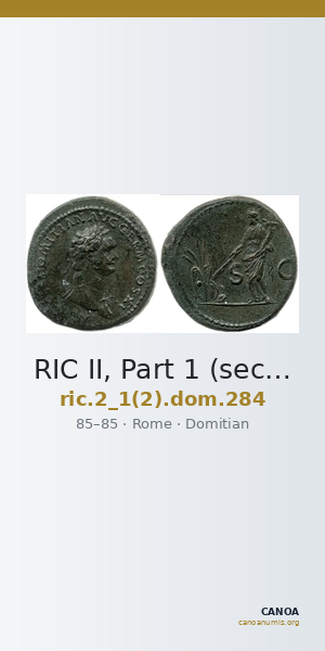 RIC II, Part 1 (second edition) Domitian 284 — CANOA