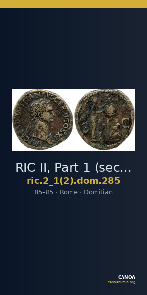 RIC II, Part 1 (second edition) Domitian 285 — CANOA