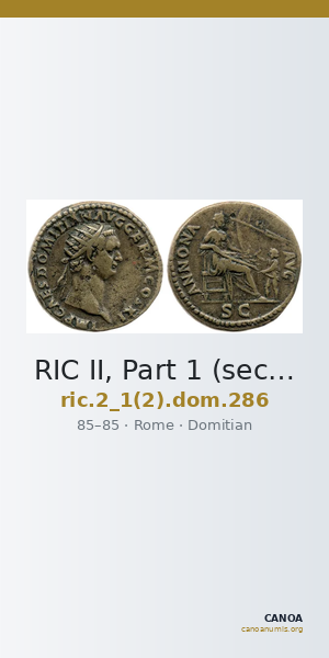 RIC II, Part 1 (second edition) Domitian 286 — CANOA