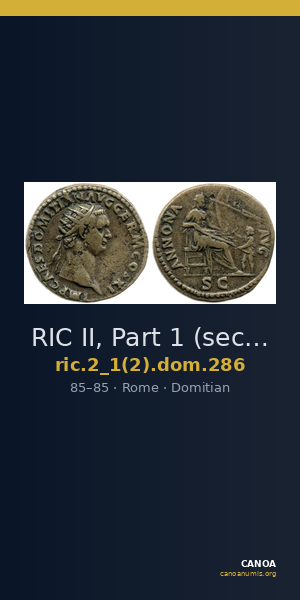 RIC II, Part 1 (second edition) Domitian 286 — CANOA