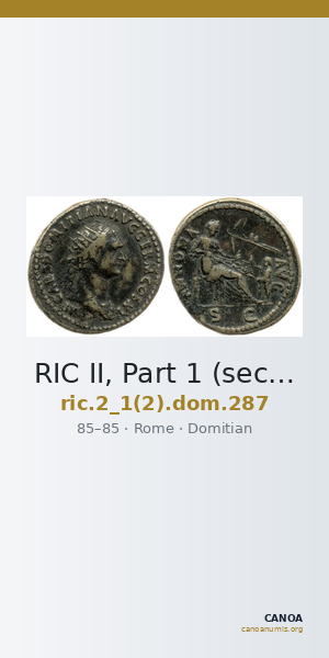 RIC II, Part 1 (second edition) Domitian 287 — CANOA
