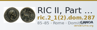RIC II, Part 1 (second edition) Domitian 287 — CANOA