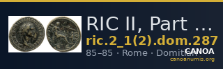 RIC II, Part 1 (second edition) Domitian 287 — CANOA