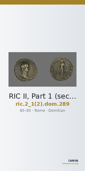 RIC II, Part 1 (second edition) Domitian 289 — CANOA