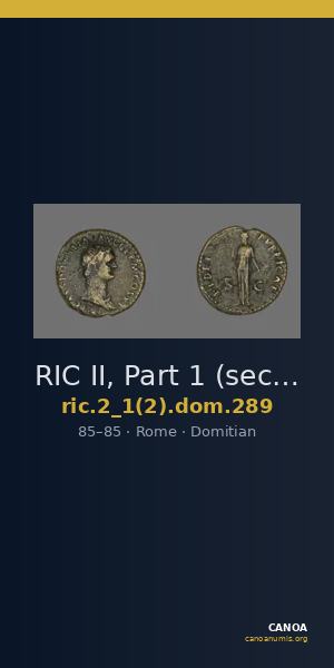 RIC II, Part 1 (second edition) Domitian 289 — CANOA