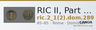 RIC II, Part 1 (second edition) Domitian 289 — CANOA