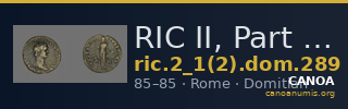 RIC II, Part 1 (second edition) Domitian 289 — CANOA