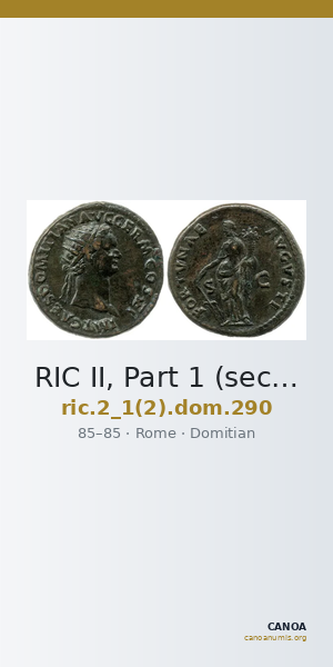 RIC II, Part 1 (second edition) Domitian 290 — CANOA