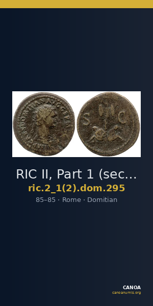 RIC II, Part 1 (second edition) Domitian 295 — CANOA