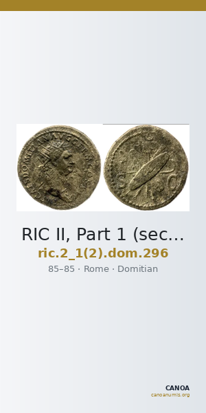 RIC II, Part 1 (second edition) Domitian 296 — CANOA