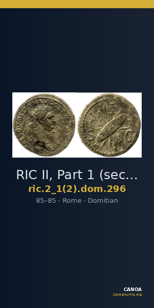 RIC II, Part 1 (second edition) Domitian 296 — CANOA