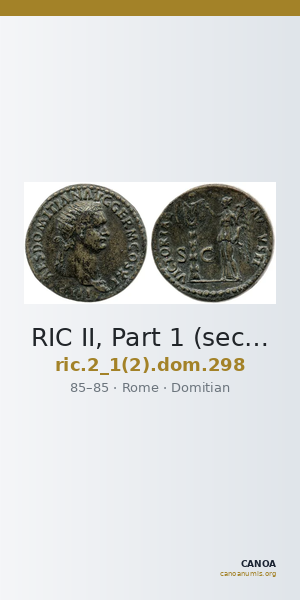 RIC II, Part 1 (second edition) Domitian 298 — CANOA