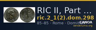 RIC II, Part 1 (second edition) Domitian 298 — CANOA