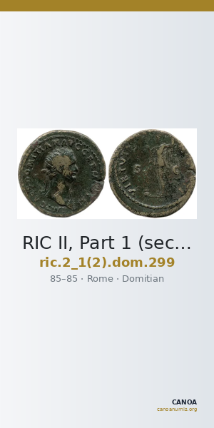 RIC II, Part 1 (second edition) Domitian 299 — CANOA