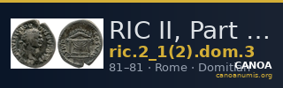 RIC II, Part 1 (second edition) Domitian 3 — CANOA