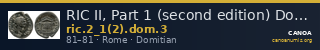 RIC II, Part 1 (second edition) Domitian 3 — CANOA