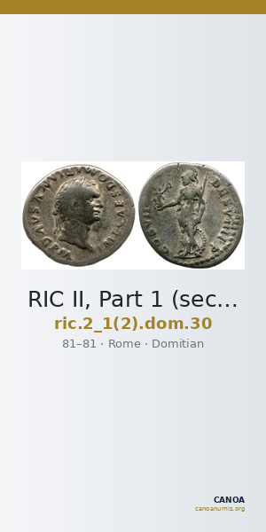 RIC II, Part 1 (second edition) Domitian 30 — CANOA