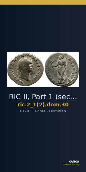 RIC II, Part 1 (second edition) Domitian 30 — CANOA