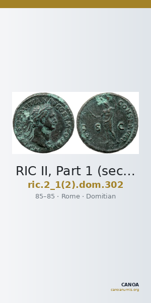 RIC II, Part 1 (second edition) Domitian 302 — CANOA