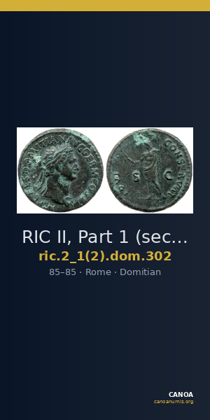 RIC II, Part 1 (second edition) Domitian 302 — CANOA