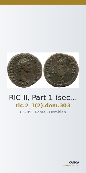 RIC II, Part 1 (second edition) Domitian 303 — CANOA