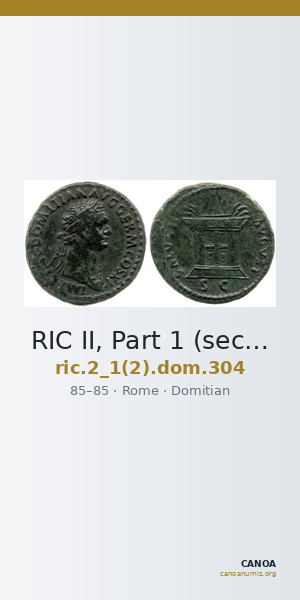 RIC II, Part 1 (second edition) Domitian 304 — CANOA