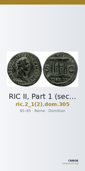RIC II, Part 1 (second edition) Domitian 305 — CANOA