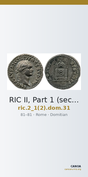 RIC II, Part 1 (second edition) Domitian 31 — CANOA