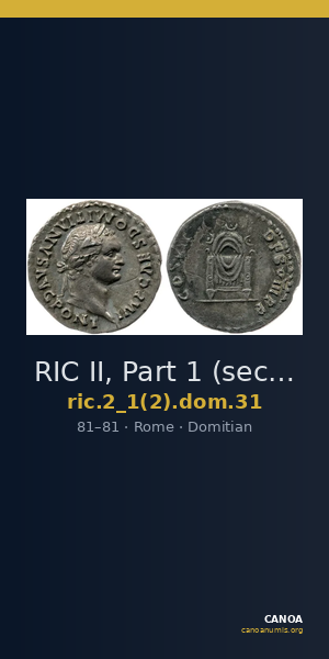 RIC II, Part 1 (second edition) Domitian 31 — CANOA
