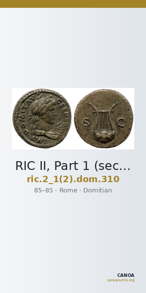 RIC II, Part 1 (second edition) Domitian 310 — CANOA