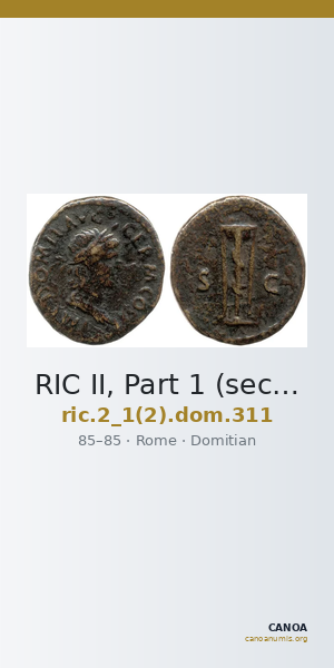 RIC II, Part 1 (second edition) Domitian 311 — CANOA