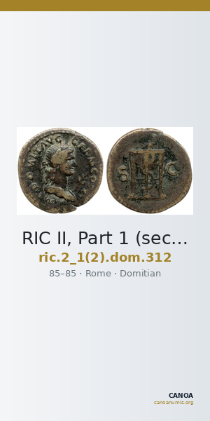 RIC II, Part 1 (second edition) Domitian 312 — CANOA