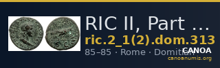 RIC II, Part 1 (second edition) Domitian 313 — CANOA