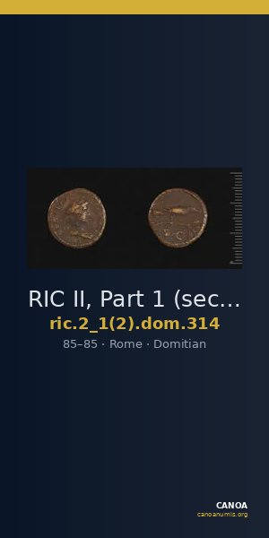 RIC II, Part 1 (second edition) Domitian 314 — CANOA