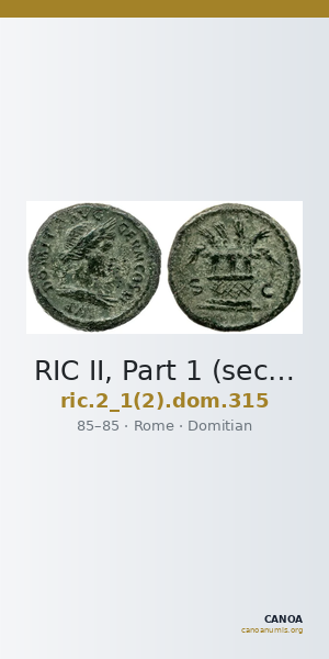 RIC II, Part 1 (second edition) Domitian 315 — CANOA