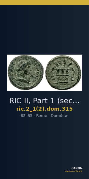 RIC II, Part 1 (second edition) Domitian 315 — CANOA