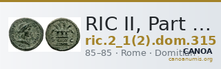 RIC II, Part 1 (second edition) Domitian 315 — CANOA